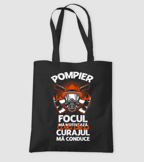 Focul mă motivează, curajul mă conduce Pompier model negru pe tricou