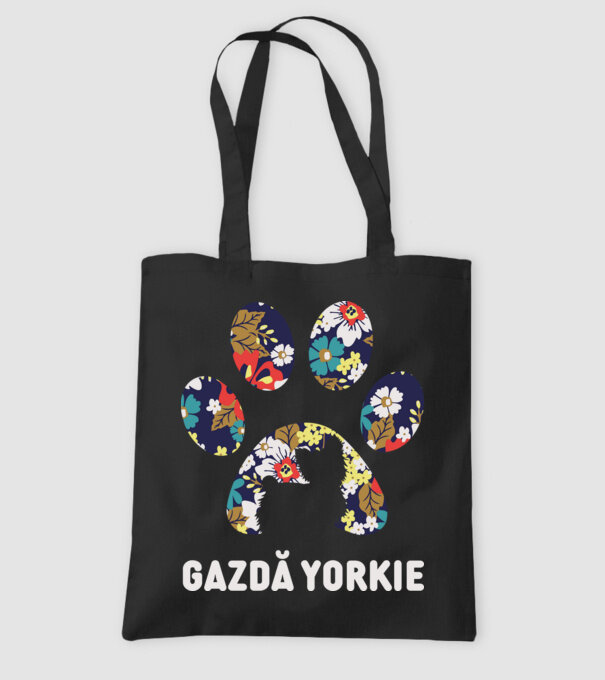 Gazdă Yorkie model negru pe tricou