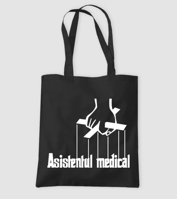 Asistentul medical / Asistenta medicală model negru pe tricou
