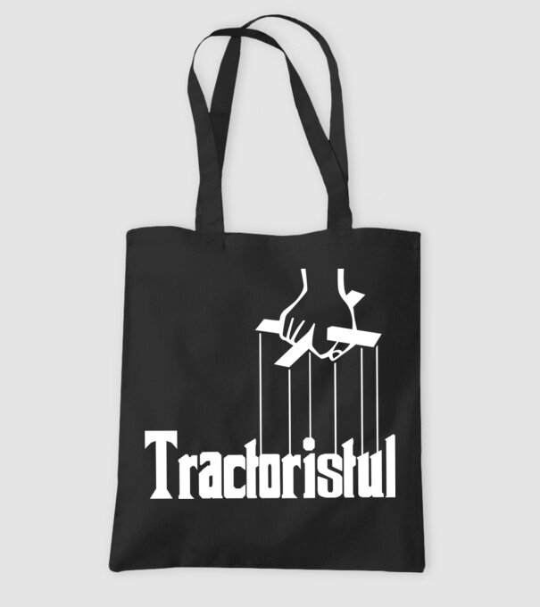 Tractoristul model negru pe tricou