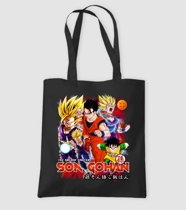 gohan dragonball model negru pe tricou