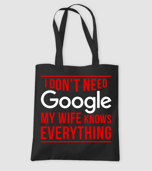 Google wife model negru pe tricou