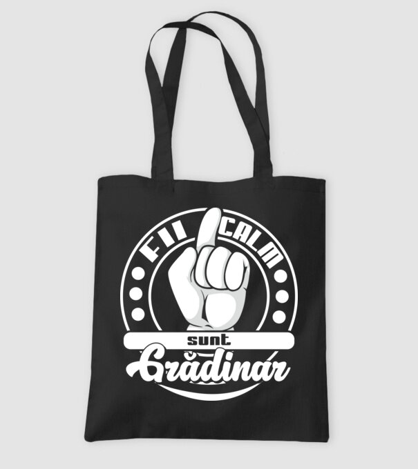 grădinar model negru pe tricou