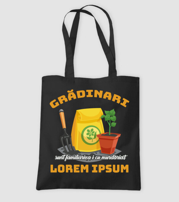 Grădinari model negru pe tricou