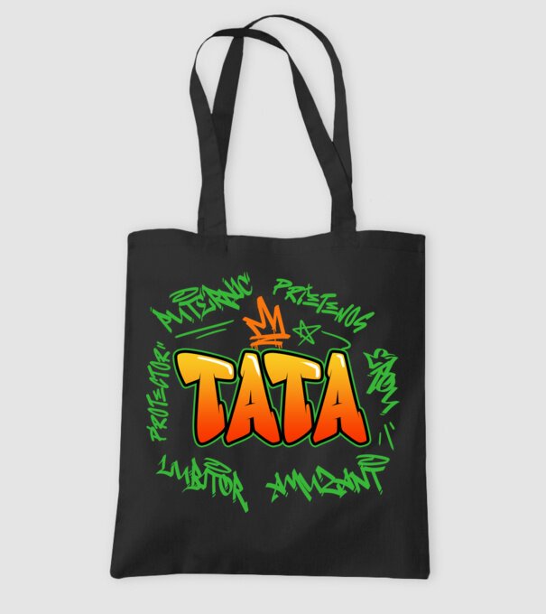 Graffiti tata model negru pe tricou