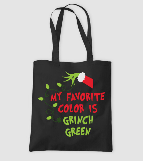 Grinch Green model negru pe tricou