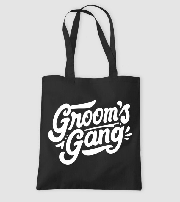 Grooms Gang model negru pe tricou