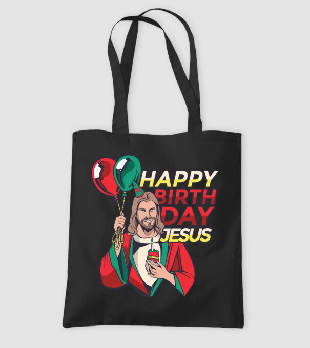 Happy Birtday Jesus! model negru pe tricou