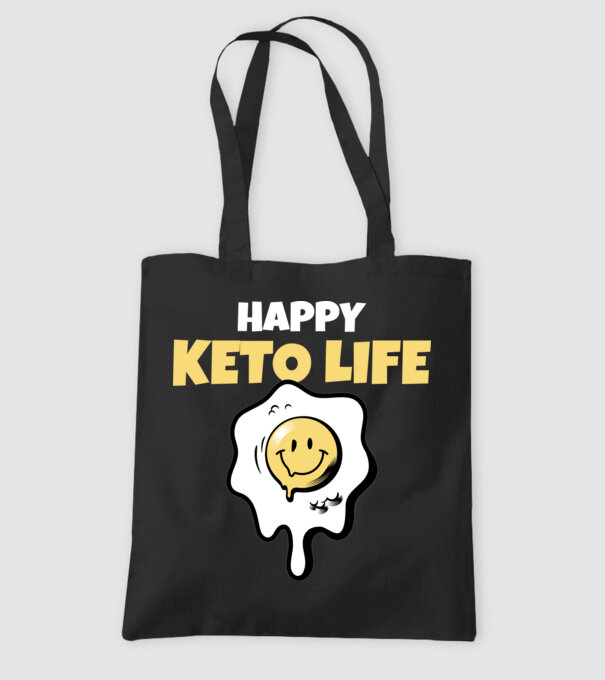 HAPPY KETO LIFE model negru pe tricou