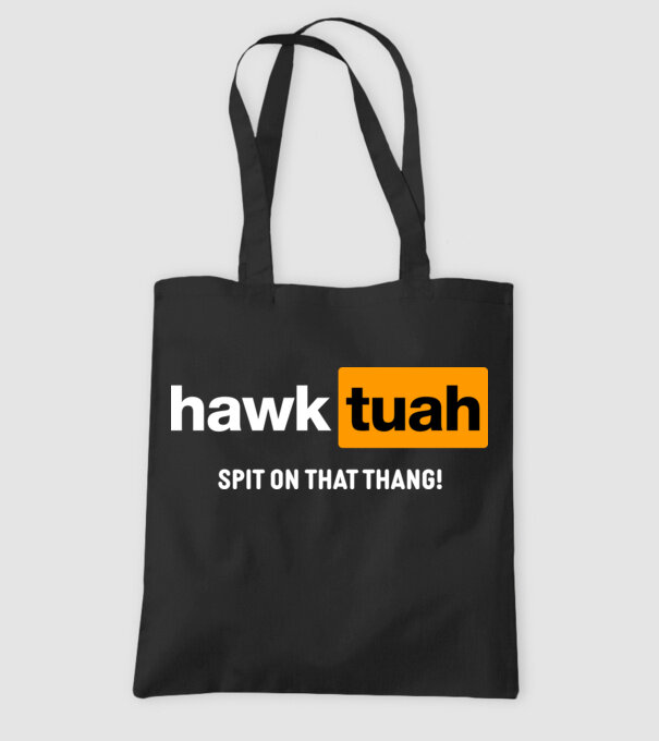 hawk tuah pornhub mix model negru pe tricou