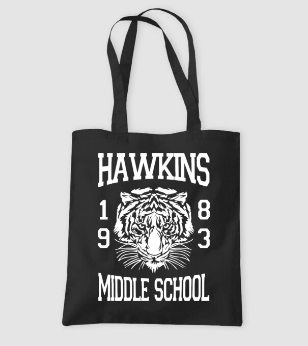 hawkins middle school 83 white model negru pe tricou