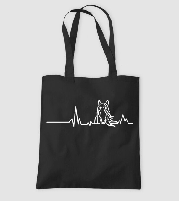 heartbeat cu cal model negru pe tricou