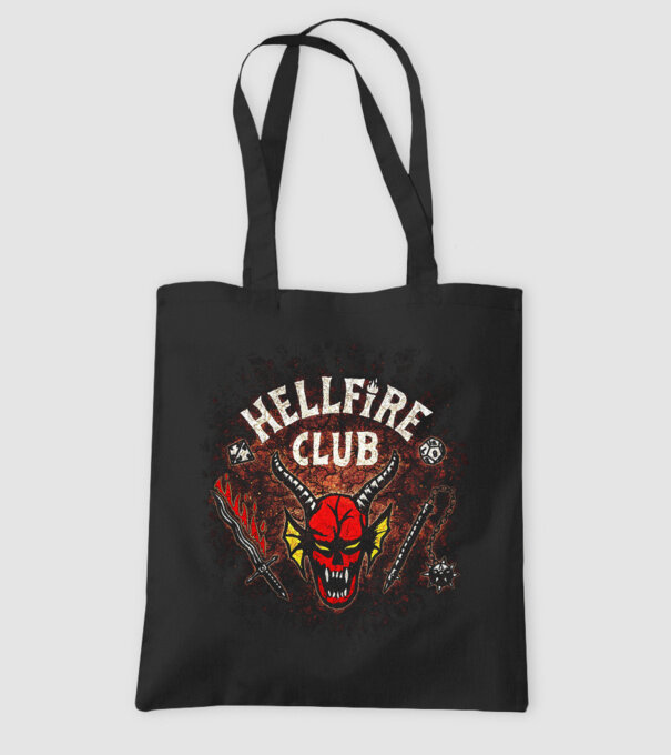 hellfire club stranger things model negru pe tricou