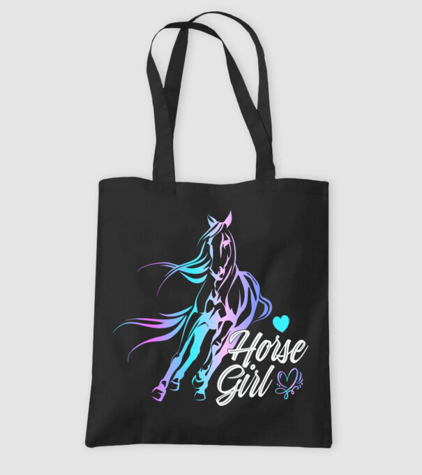 Horse girl 2 model negru pe tricou