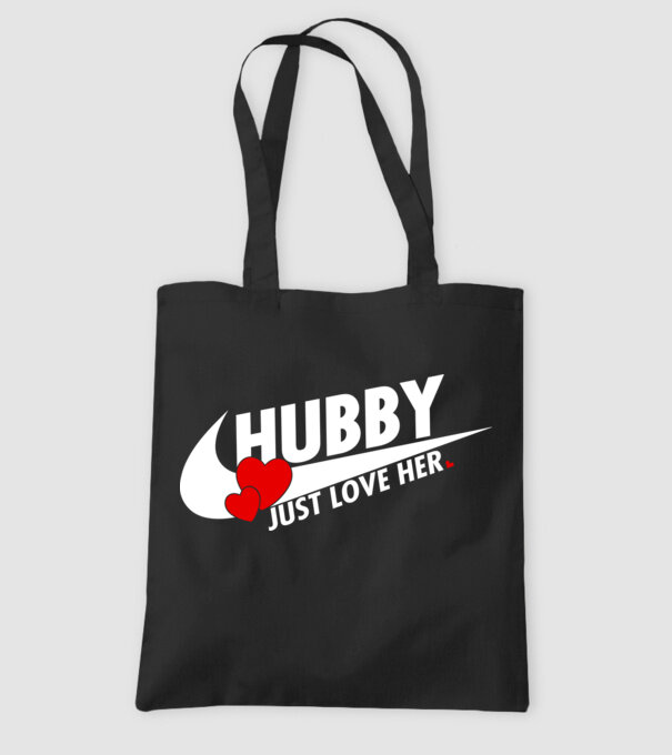 Hubby Just love her alb model negru pe tricou