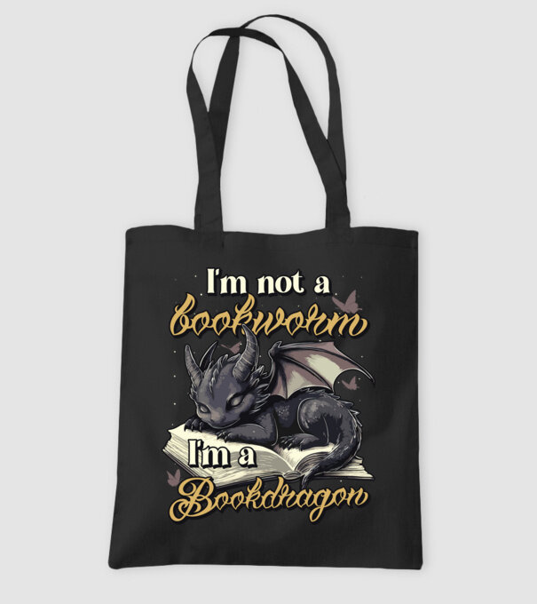 I am not a bookworm i am a bookdragon model negru pe tricou