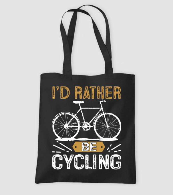 I'd rather be cycling model negru pe tricou