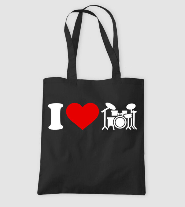 I love drum model negru pe tricou