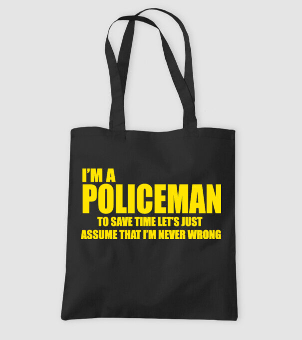 'I''m a policeman' model negru pe tricou