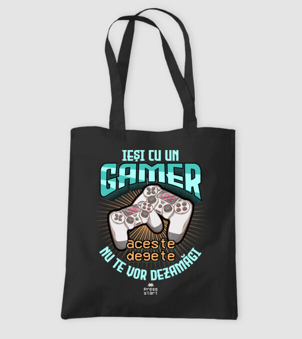 Ieși cu un gamer - aceste degete nu te vor dezamăgi model negru pe tricou