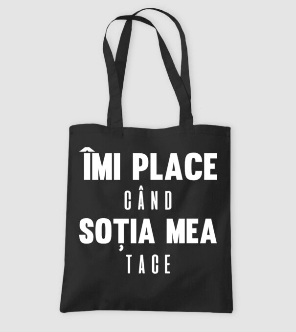îmi place când soția mea tace model negru pe tricou