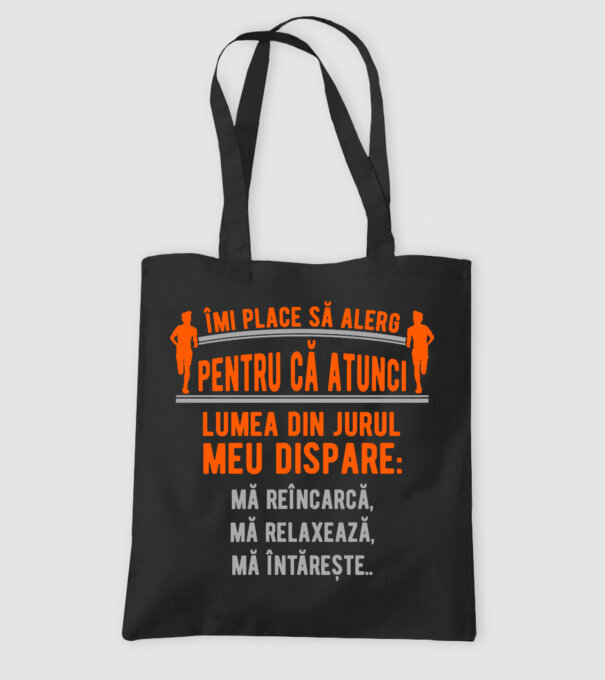 îmi place să alerg pentru că atunci lumea din jurul meu dispare: mă reîncarcă, mă relaxează, mă întărește.. model negru pe tricou