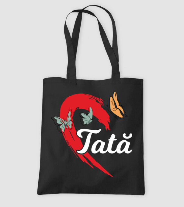 Tată model negru pe tricou