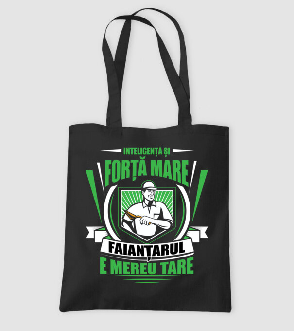Inteligență și forță mare, faianțarul e mereu tare model negru pe tricou