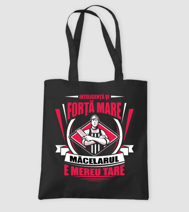 Inteligență și forță mare, măcelarul e mereu tare model negru pe tricou