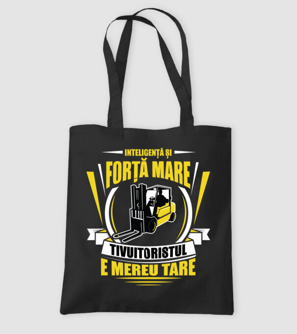 Inteligență și forță mare, stivuitoristul e mereu tare model negru pe tricou