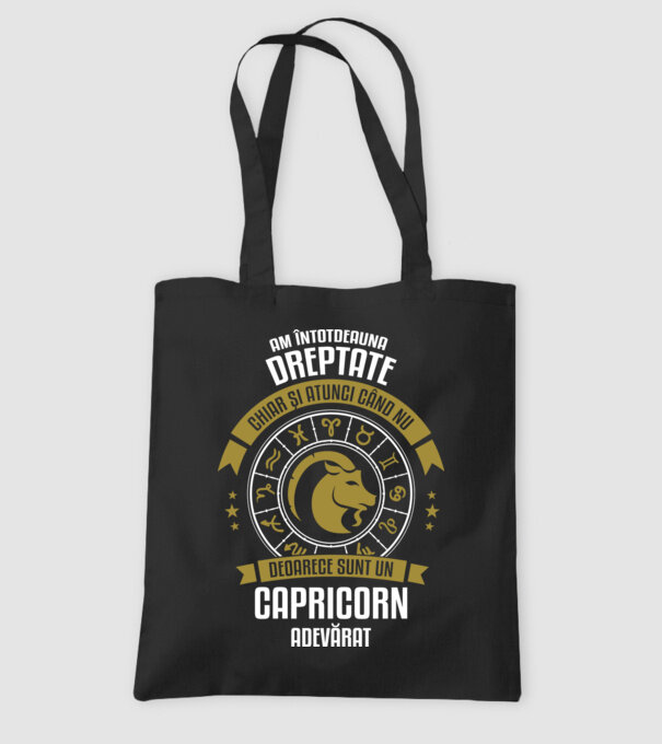 Întotdeauna am dreptate. Chiar și atunci, când nu am, deoarece sunt din zodia capricorn. model negru pe tricou