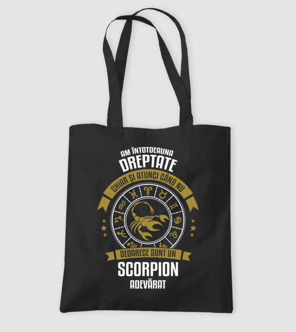 Întotdeauna am dreptate. Chiar și atunci, când nu am, deoarece sunt din zodia scorpion. model negru pe tricou