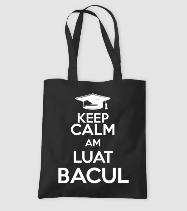 Keep calm, am luat bacul model negru pe tricou