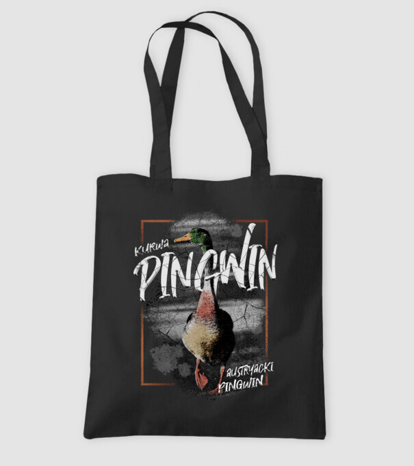 Kurwa pingwin model negru pe tricou