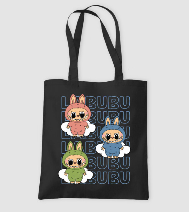 LABUBU model negru pe tricou