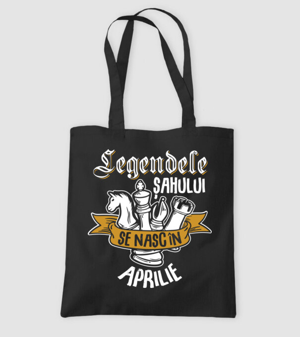 Legendele șahului se nasc în aprilie model negru pe tricou