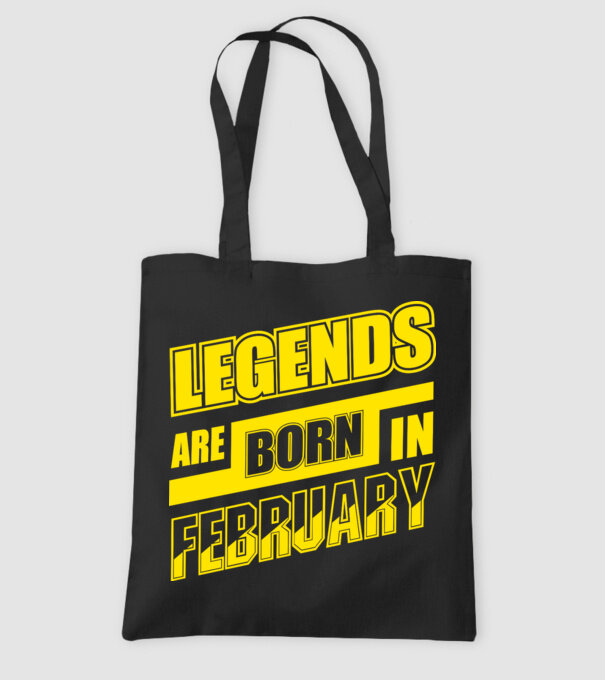Legends are born in February model negru pe tricou