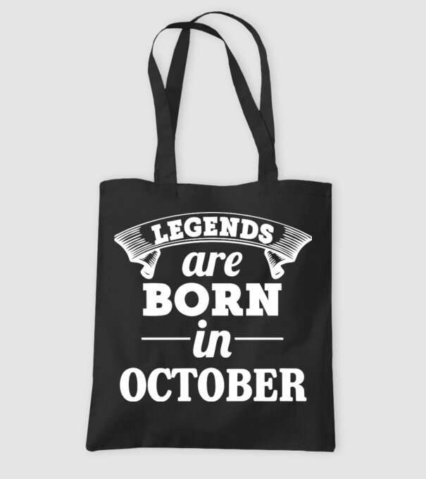 Legends are born in - October model negru pe tricou