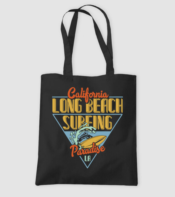 Long Beach model negru pe tricou