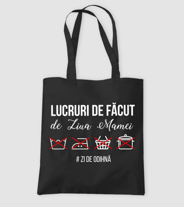 Lucruri de făcut de Ziua Mamei - # zi de odihnă model negru pe tricou