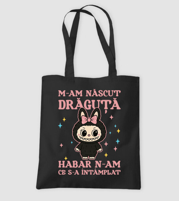M-am născut drăguță model negru pe tricou