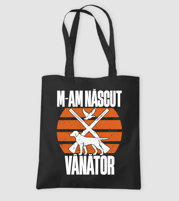 M-am născut vânător model negru pe tricou