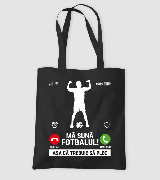Mă sună fotbalul model negru pe tricou