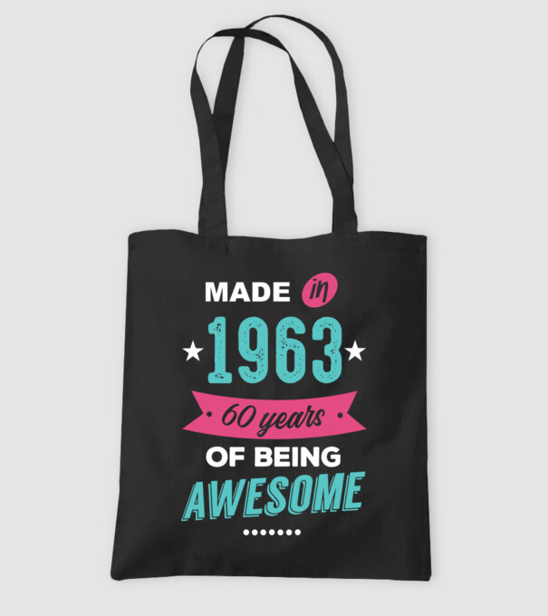 Made in 1963 model negru pe tricou