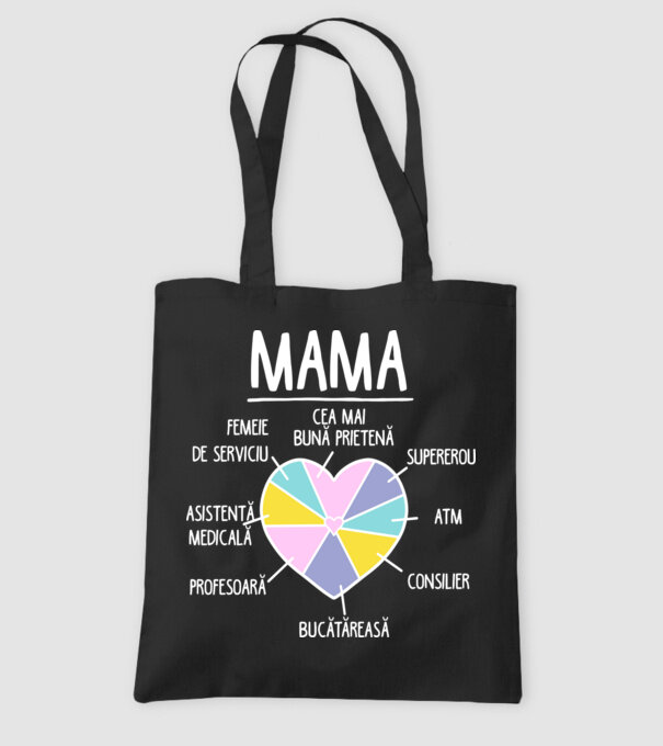 Mama cea mai bună prietenă, supererou model negru pe tricou