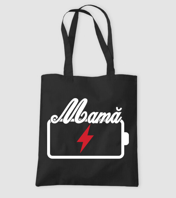 Mamă la încărcat model negru pe tricou