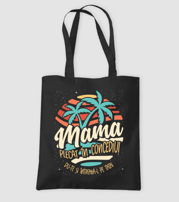 Mama Plecat în concediu model negru pe tricou