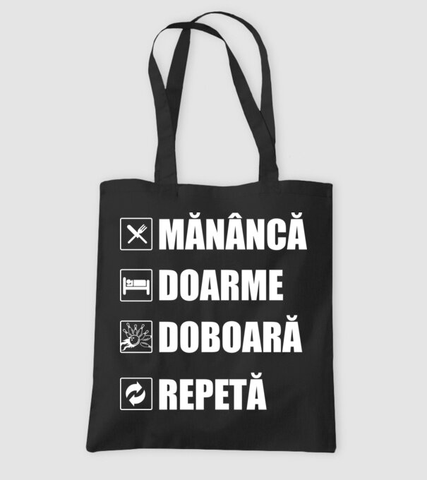 mănâncă doarme doarme doboară repetă model negru pe tricou