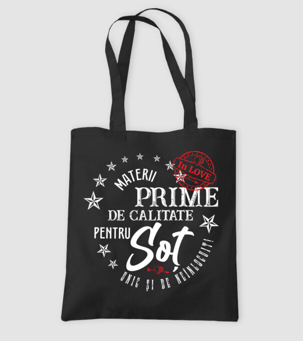 Materii prime de calitate pentru soț model negru pe tricou