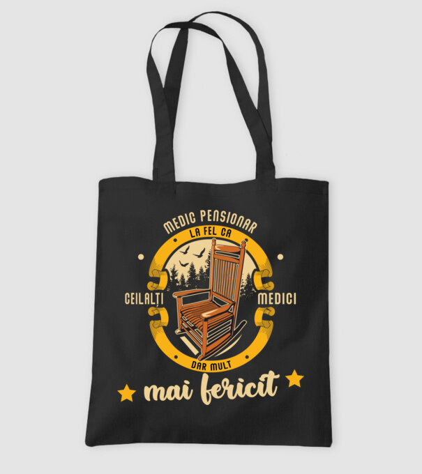 MEDIC pensionar - la fel ca ceilalți medici, dar mult mai fericit model negru pe tricou